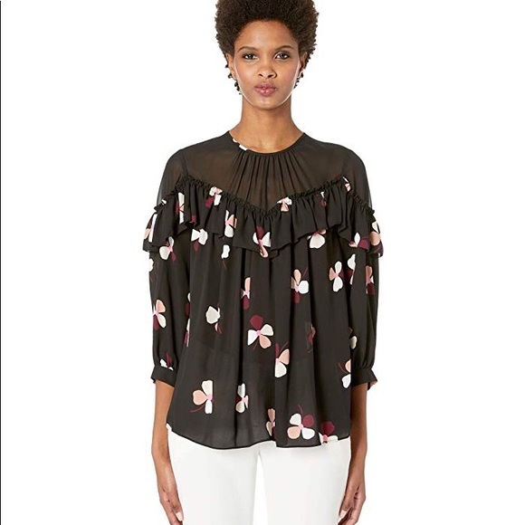 Kate Spade Black Floral Top - Picture 1 of 2